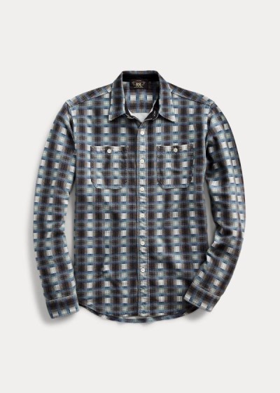 Camisa Ralph Lauren Plaid-Print Jersey Homem 35940-KZRM